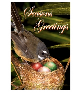 Fantail Mum with Chicks: Card