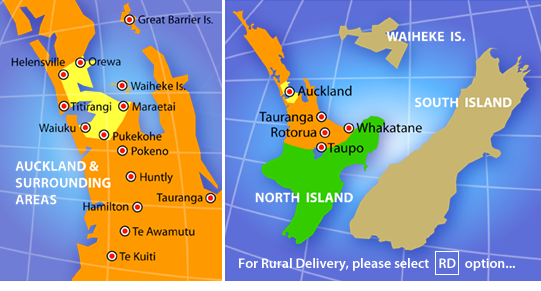 Postal and Delivery Areas Map